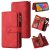 Samsung Galaxy M33 Wallet 15 Card Slots Case with Wrist Strap Red
