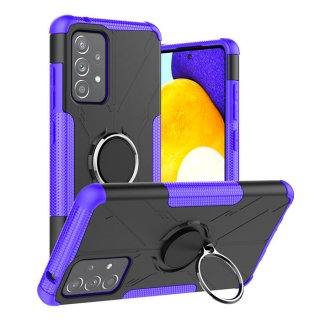 Samsung Galaxy A52 Hybrid Rugged Ring Kickstand Case Purple