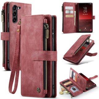 CaseMe Samsung Galaxy S23 Plus Wallet Kickstand Case Red