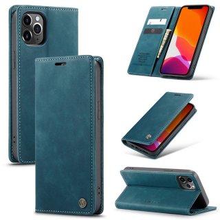 CaseMe iPhone 12 Pro Max Wallet Kickstand Magnetic Flip Case Blue