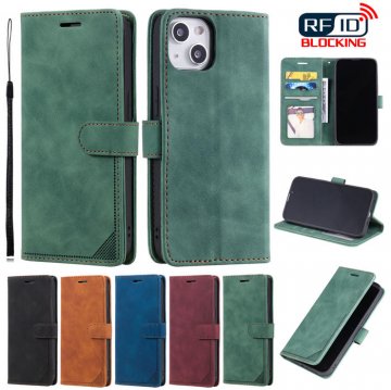iPhone 13 Wallet RFID Blocking Kickstand Case Green