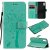 Xiaomi Redmi 9A Embossed Tree Cat Butterfly Wallet Stand Case Green
