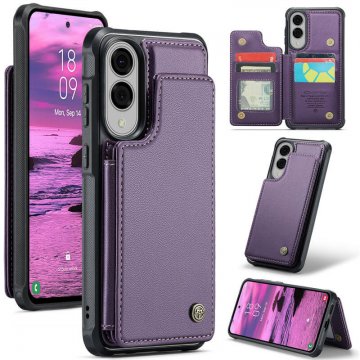 CaseMe Samsung Galaxy S25 Edge RFID Blocking Card Holder Kickstand Case Purple