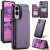 CaseMe Samsung Galaxy S25 Edge RFID Blocking Card Holder Kickstand Case Purple