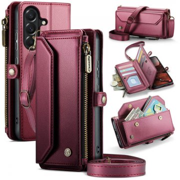 CaseMe Samsung Galaxy A37 Wallet RFID Blocking Crossbody Phone Case Red