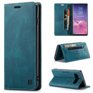 Autspace Samsung Galaxy S10 Wallet Kickstand Magnetic Case Blue