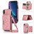 Bling Crossbody Bag Wallet iPhone XS Max Case with Lanyard Strap Rose Gold