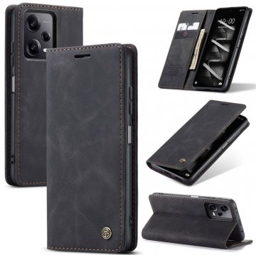 CaseMe Xiaomi POCO X5 Pro 5G Wallet Magnetic Suede Leather Case Black