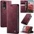 CaseMe Samsung Galaxy S25 Edge Magnetic Wallet Case with RFID Blocking Red