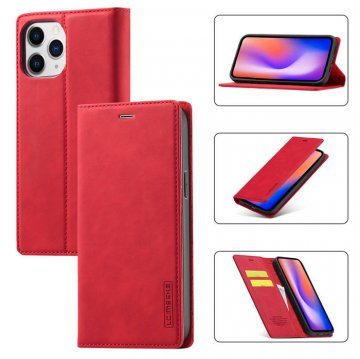 LC.IMEEKE iPhone 12/12 Pro Wallet Kickstand Magnetic Case Red
