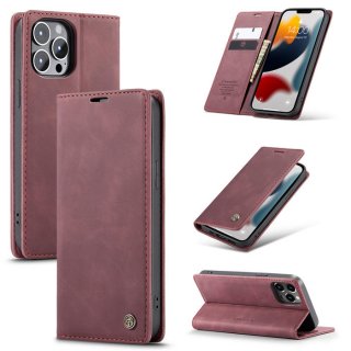 CaseMe iPhone 13 Pro Wallet Kickstand Magnetic Case Red