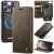 CaseMe iPhone 13 Pro Max 2-in-1 Magnetic Wallet Case – Wireless Charging & RFID Blocking Coffee