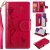 Samsung Galaxy S20 Ultra Embossed Girl Cat 9 Card Slots Wallet Case Red