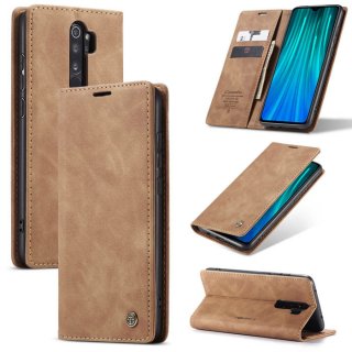 CaseMe Xiaomi Redmi Note 8 Pro Wallet Stand Magnetic Flip Case Brown