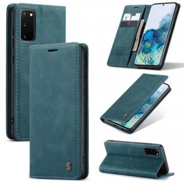 CaseMe Samsung Galaxy S20 Wallet Kickstand Magnetic Case Blue