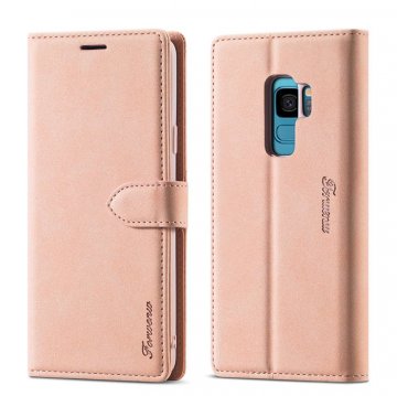 Forwenw Samsung Galaxy S9 Wallet Magnetic Kickstand Case Rose Gold