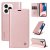 YIKATU iPhone 14 Pro Wallet Kickstand Magnetic Case Rose Gold