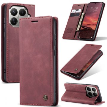 CaseMe Xiaomi 15T Pro Wallet Magnetic Suede Leather Case Red