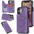 iPhone 12 Mini Embossed Wallet Magnetic Stand Case Purple