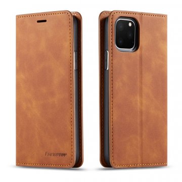 Forwenw iPhone 11 Pro Wallet Kickstand Magnetic Shockproof Case Brown