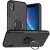 iPhone XR Hybrid Rugged PC + TPU Ring Kickstand Case Black