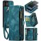 CaseMe iPhone 11 Zipper Wallet Case with Wrist Strap Blue