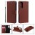 Samsung Galaxy S20 FE Wallet Kickstand Magnetic PU Leather Case Brown