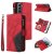Samsung Galaxy S21 Zipper Wallet Magnetic Stand Case Red