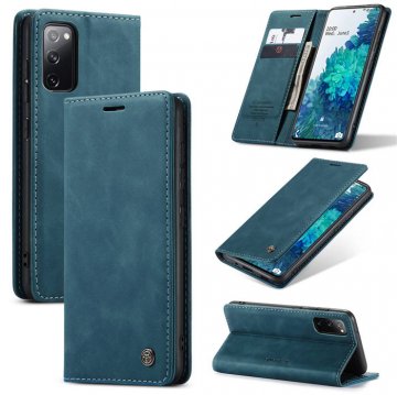 CaseMe Samsung Galaxy S20 FE Wallet Kickstand Magnetic Case Blue