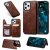 iPhone 12 Pro Max Luxury Leather Magnetic Card Slots Stand Cover Coffee