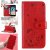 iPhone 7/8/SE 2020 Embossed Cat Bee Wallet Stand Case Red