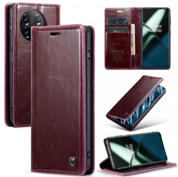 CaseMe OnePlus 11 Wallet Kickstand Magnetic Flip Case Red