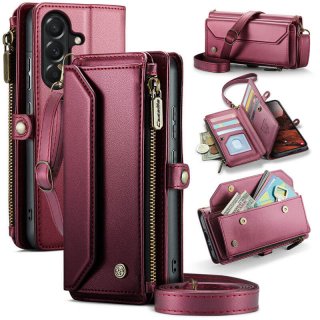 CaseMe Samsung Galaxy A37 Wallet RFID Blocking Crossbody Phone Case Red