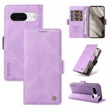 YIKATU Google Pixel 8 Skin-touch Wallet Kickstand Case Purple
