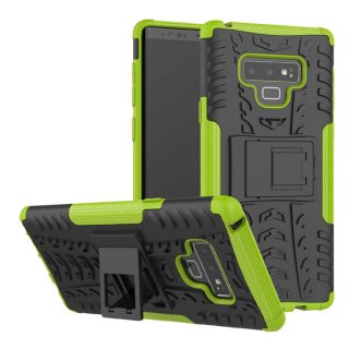 Samsung Galaxy Note 9 Hybrid Rugged PC + TPU Kickstand Case Green