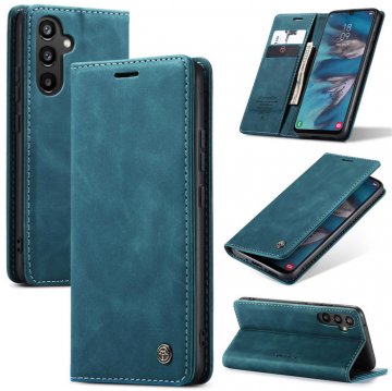 CaseMe Samsung Galaxy A34 5G Wallet Suede Leather Case Blue