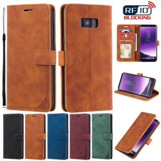 Samsung Galaxy S8 Plus Wallet RFID Blocking Kickstand Case Brown