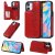 iPhone 12 Mini Luxury Cute Cats Magnetic Card Slots Stand Case Red