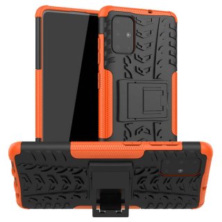 Samsung Galaxy A71 Hybrid Rugged PC + TPU Kickstand Case Orange