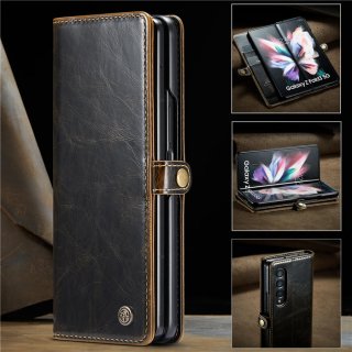 CaseMe Samsung Galaxy Z Fold3 5G Wallet Stand Magnetic Case Brown