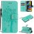 Google Pixel 4A 4G Embossed Tree Cat Butterfly Wallet Stand Case Green