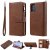 Samsung Galaxy Note 20 Zipper Wallet Magnetic Detachable 2 in 1 Case Brown