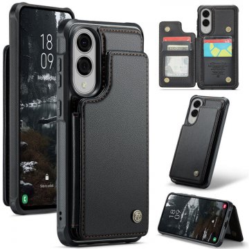 CaseMe Samsung Galaxy S25 Edge RFID Blocking Card Holder Kickstand Case Black