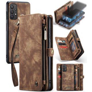 CaseMe Samsung Galaxy A32 5G Wallet Case with Wrist Strap Coffee