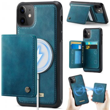 CaseMe iPhone 11 2-in-1 Detachable Magnetic Wallet Case with RFID Blocking, Card Holder & Wireless Charging Compatible - Blue