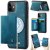 CaseMe iPhone 11 2-in-1 Detachable Magnetic Wallet Case with RFID Blocking, Card Holder & Wireless Charging Compatible - Blue