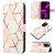 Marble Pattern OnePlus Nord CE 2 5G Wallet Stand Case Pink White