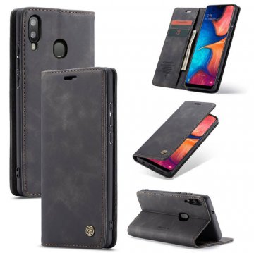 CaseMe Samsung Galaxy A20e Wallet Magnetic Flip Case Black