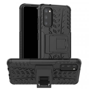 Samsung Galaxy S20 Hybrid Rugged PC + TPU Kickstand Case Black