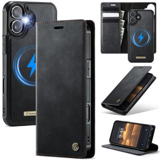 CaseMe iPhone 17 2-in-1 Magnetic Wallet Case – Wireless Charging & RFID Blocking Black